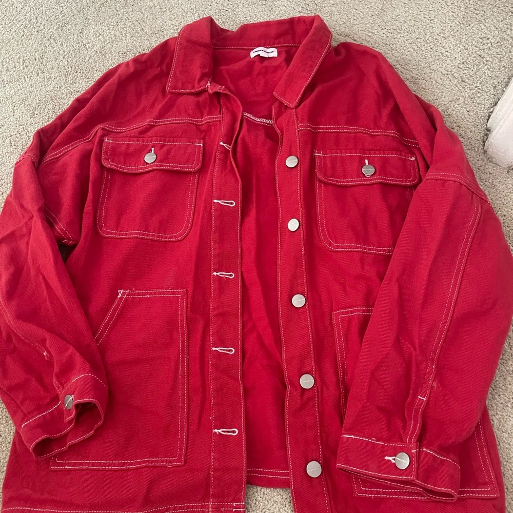 Revolve Red Utility Jacket - image 1